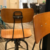 Toledo Natural + Dark Gunmetal Adjustable High Back Bar Chair