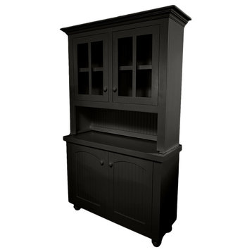Eagle Furniture, 52" Modern Country Hutch and Buffet, Antique Black, With Hutch