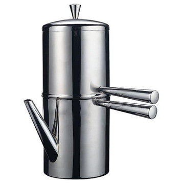 ILSA  Neapolitan Coffee Maker Stainless Steel, Silver - Cup of 3