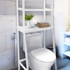 Spacesaver 100% Solid Wood Over The Toilet Rack with Shelves - White