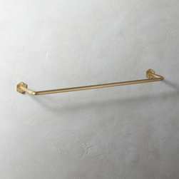 Hex Brass Towel Bar 24" | CB2 - Bathroom Accessory Sets