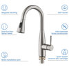 Bari Single Handle Pull Down Sink Faucet and Soap Dispenser, Brushed Nickel
