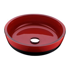 50 Most Por Red Bathroom Sinks For 2018 Houzz Anzzi Schnell Series Deco Gl Vessel Sink Rous Red And Black Bathroom
