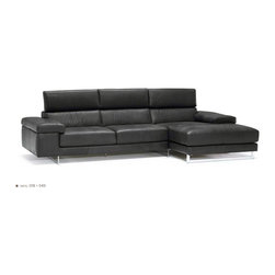 Natuzzi Editions Modern Leather Sectional Sofa with Chaise B619 - Sectional Sofas