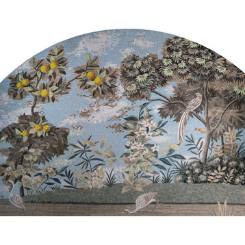 Mosaic Artwork - Lemon Trees & Birds