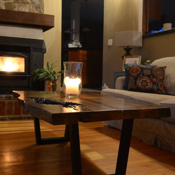 WOODLYNNS EDGE " Live edge slab table and woodwork "