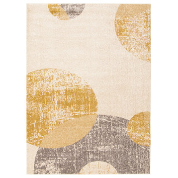 eCarpetGallery Modern Abstract Area Rug Ivory/Gold 7'10" x 10'2"