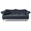 Hollywood Velvet Tufted Sofa, Black