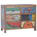 Chic Teak - Dresser / Chest with 2 x 3 Drawers made from Recycled Teak Wood Boats - Enjoy the unique design of the chest made from recycled fishing boats in small rural seaside villages on the island of Java by craftsmen that have often been making furniture for several generations. These recycled pieces of Teak Wood have sailed for many years and are now ready to retire. Cast off all lines and keep the rudder amidships as you sail for years to come with a 100% eco-friendly chest of drawers. It’s perfect for burying your favorite treasure to keep it safe from pirates.