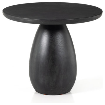 Merla Wood End Table, Tall, Black Wash Ash