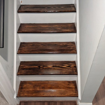 sand and stain stair case.