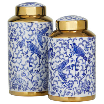 Modern Blue Ceramic Decorative Jars Set 562474