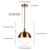 Orb 10 Wide Large Pendant with Glass Shade in Brass/White Milk