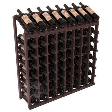 64-Bottle Display Top Wine Rack, Redwood, Walnut+ Satin
