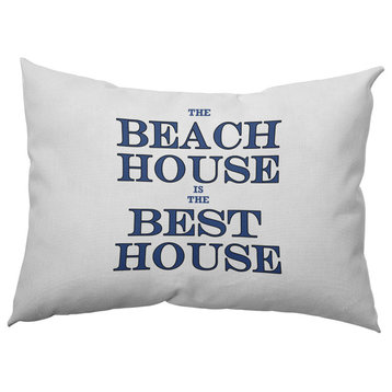 Beach House Best House Polyester Indoor Pillow, Nautical Navy, 14"x20"