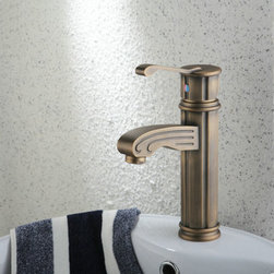 Single Handle Centerset Antique Brass Finish Wood-like Bathroom Sink Faucet TP04 - Bathroom Sink Faucets