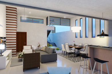 Example of a trendy family room design in Other