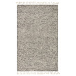 Jaipur Living - Jaipur Living Alpine Hand-Knotted Stripe White and Gray Area Rug, 8'x11' - Inspired by textiles from the Tullu region in Morocco, this plush area rug showcases a heathered solid design in neutral shades of gray and white. This high-piled accent lends warmth and comfort to any space with durable wool hand-knotted onto a cotton foundation. Braided fringe trims the edges for a touch of boho charm.