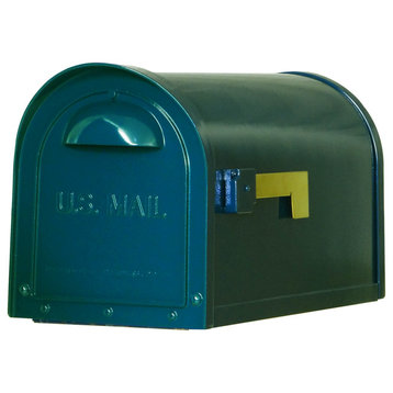 Mid Modern Dylan Curbside Mailbox, Blue