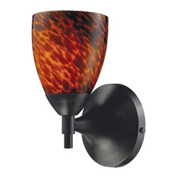 Elk Lighting - Celina 1-Light Sconce, Dark Rust and Espresso Glass - Wall Sconces