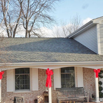 GAF Grand Sequoia Shingle Roof with White Alside Gutters & Soffit in Naperville