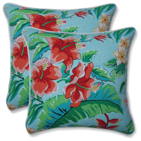 Outdoor/Indoor Tropical Paradise 16.5-inch Throw Pillow, Set of 2