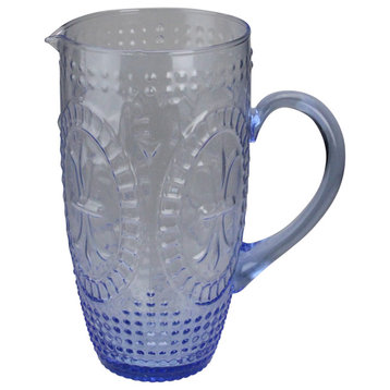 8.75" Blue Textured Glass Beverage Pitcher