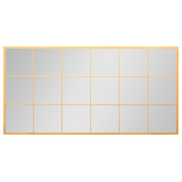 Decorative Rectangle Large Metal Wall Mirror Gold