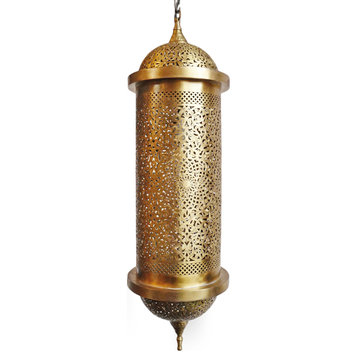 Brass Luna Cylinder Pendant