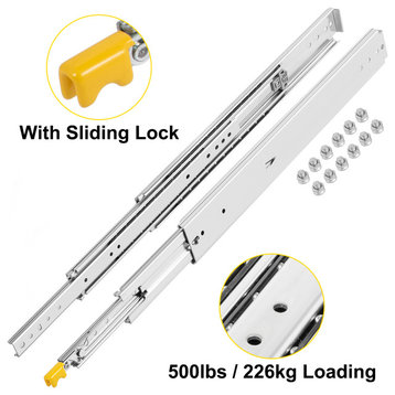 Push To Open Full Extension Ball Bearing Drawer Slide 500lbs Loading, 60 Inch