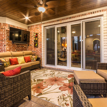 Outdoor Living Room With Summer Kitchen