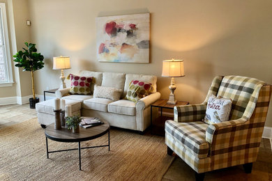 Family room - french country family room idea in Other
