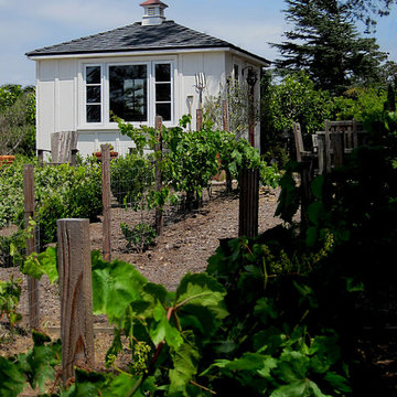 An Americana style Charming She Shed by Jeff Doubet nestled in a Vineyard