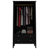 Manhattan Comfort Crown 2-Drawer Wood Full Wardrobe Armoire in Black