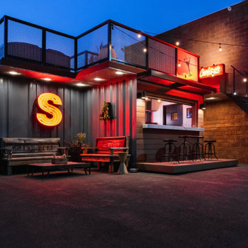 Steedle Brothers Construction Shipping Container Bar and Deck