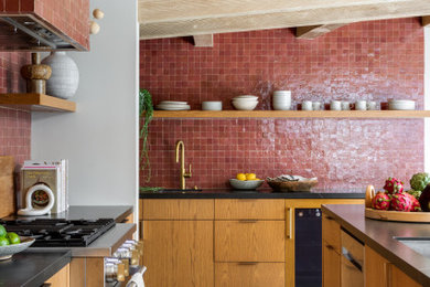 Example of a 1950s kitchen design in Orange County