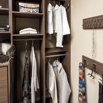 Tenino Walnut Reach-In Closet Display - Campbell Showroom