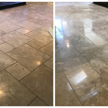 Travertine Cleaning, Polishing & Grout Color Seal Tempe, AZ