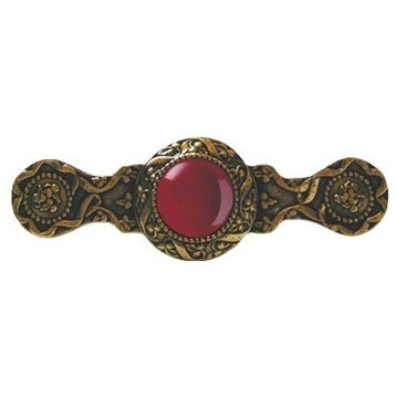 Notting Hill Victorian Jewel/Red Carnelian Pull - 24K Gold Plate