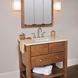 The Elegant Bath Collection featuring the Upton Furniture Suite in Milan Maple - Bathroom Vanities And Sink Consoles