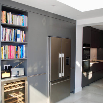 Dark Grey contemporary kitchen in Tooting Common