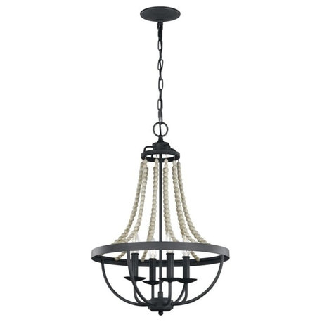 Nori 4-Light Chandelier, Dark Weathered Zinc, Driftwood Gray