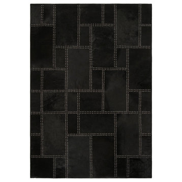 Safavieh Couture Studio Leather Collection STL174 Rug, Black, 5'x8'