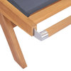 vidaXL Patio Lounge Chairs Outdoor Sunbed Sunloungers 2 Pcs Solid Teak Textilene