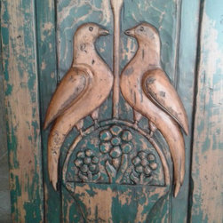 Dos Palomas Door Panel with Verde Glaze - Kitchen Cabinetry