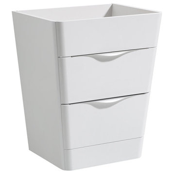 Milano Bathroom Cabinet, Glossy White, 26"