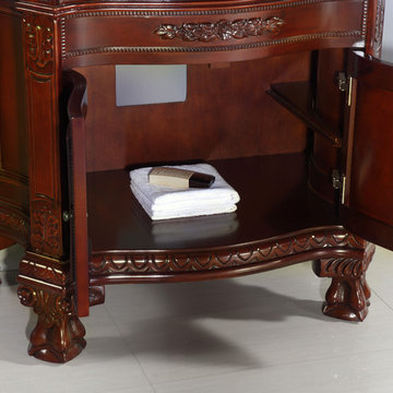 OVE Decors Buckingham Dark Cherry Vanity With Black Granite Top