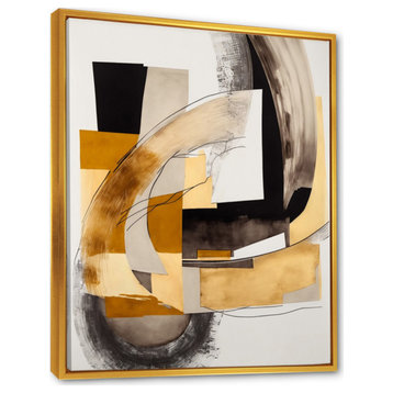Glam Art Deco Abstract IV Framed Canvas, 34x44, Gold