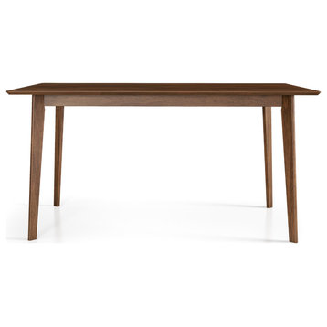 Casey Mid-Century Modern Solid Wood Walnut Dining Table, 59"