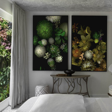 Luxurious Modern Guest Bedroom with Living Wall in Pacific Heights